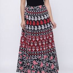 Printed Wrap Skirt with Tie-Up-37