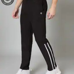 Men Striped Track Pants with Elasticated Waist-image-14