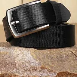 Men Textured Wide Belt with Buckle Closure-image-82