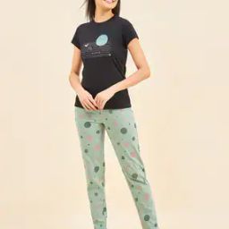 Women Typographic T-Shirt & Pyjamas Set-picture-28