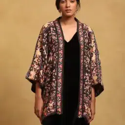 Women Floral Print Loose Fit Shrug-11