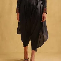 Relaxed Fit Satin Draped Dhoti Salwar-picture-39