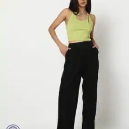 Women Straight Fit Pants with Insert Pockets-image-84