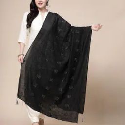 Women Embellished Dupatta with Tassels-picture-43