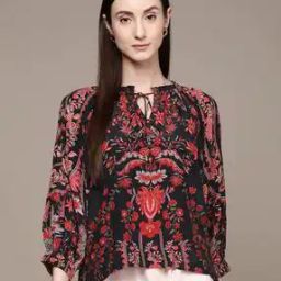label ritu kumar Loose Fit Floral Print Top-picture-11