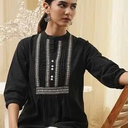 biba Women Embroidered Straight Kurta-picture-19