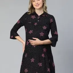 Star-Printed A-Line Dress-image-6