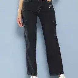 Girls Wide Jeans with Insert Pockets-image-86