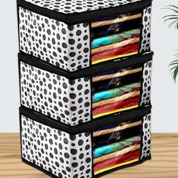 Pack of 3 Polka-Dot Printed Saree Covers-image-2