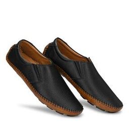 Textured Slip-On Driver Shoes-image-50