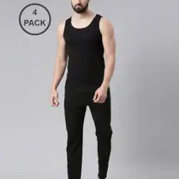 Men Pack of 4 Round-Neck Vests-14