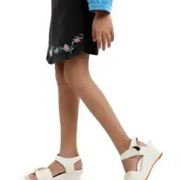 Girl Embroidered Skort with Elasticated Waist-image-20