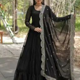 Women Semi-Stitched Anarkali Dress Material-image-101