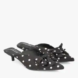 Polka-Dot Print Kitten Heeled Sandals-image-53