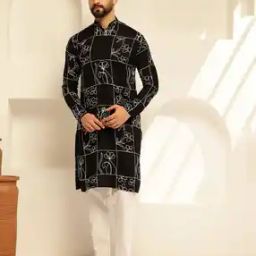 Men Embroidered Long Kurta-image-3