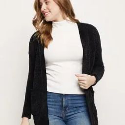 Women Front-Open Relaxed Fit Shrug-image-2