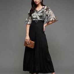 Leaf Print V-Neck Jumpsuit-13