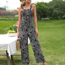Women Floral Print Strappy Jumpsuit-picture-40