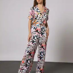 Printed Straight Fit Pyjamas-20