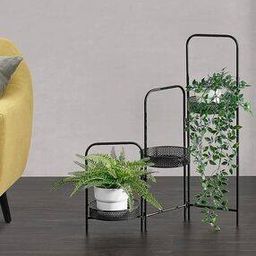 3-Tier Foldable Metal Plant Stand with Flower Pot-19