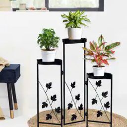 3-Tier Foldable Metal Plant Stand with Flower Pot-17