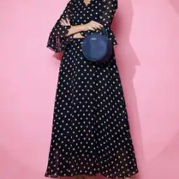 V-Neck Fit & Flare Dress-30