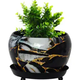 Metal Pot with Saucer Plate-52