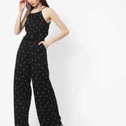 Strappy Printed Jumpsuit with Slant Pockets-image-78