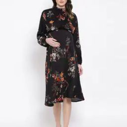 Floral Print A-line Dress-image-3
