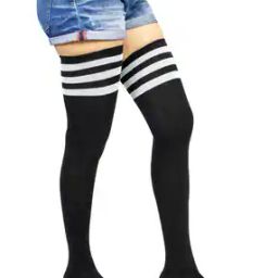 Women Striped Knee-High Stockings-image-81