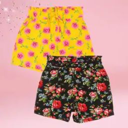 Girls Printed Regular Fit Shorts with Elasticated Waist-picture-2