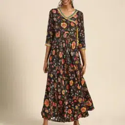 Floral Print Gown Dress-image-13