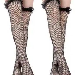Women Pack of 2 Knee-High Sheer Stockings with Lace Hem-image-86