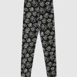 Girls Floral Print Leggings with Elasticated Waistband-image-39