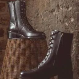 Leather Lace Up High Ankle Leather Boots-image-5