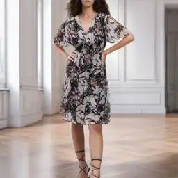 Printed A-Line Dress-image-3