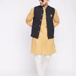 Embroidered Nehru Jacket with Patch Pockets-13