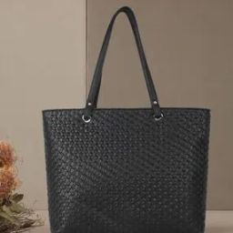  Women Lightweight PU Oversized Structured Tote Bag with Applique-18