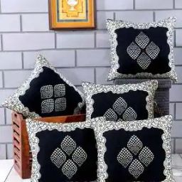 Set of 5 Floral Print Cushion Covers 16" x 16"-image-34