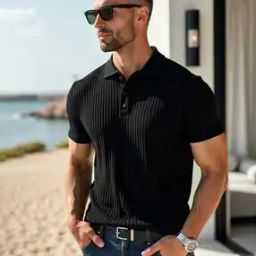 Men Cotton Regular Fit Polo T-shirt-image-77