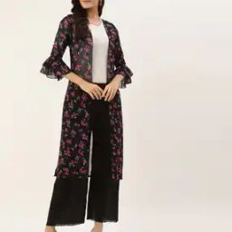 Floral Print Front-Open Jacket-12