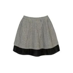 Houndstooth Print Flared Skirt-image-0