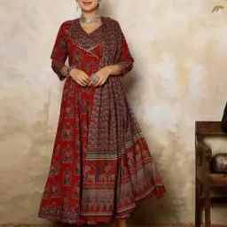 Women Animal Print Flared Kurta Set-26