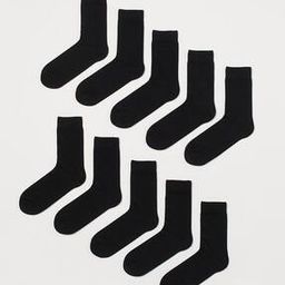 Solid Pack of 10 Mid-Calf Length Socks-picture-11