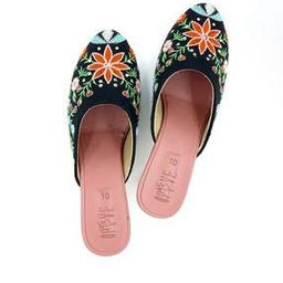 Women Floral Embroidered Chunky Heeled Shoes-picture-20