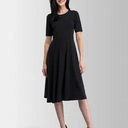 Round-Neck A-line Dress-image-2