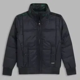 blue giraffe Quilted Zip-Front Jacket with Insert Pockets-picture-36