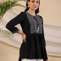 Women Tunic with Embroidered Yoke-34