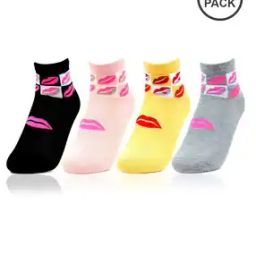 Pack of 4 Printed Ankle-Length Socks-image-4