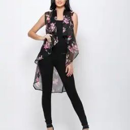 Floral Print Sleeveless Shrug-image-35